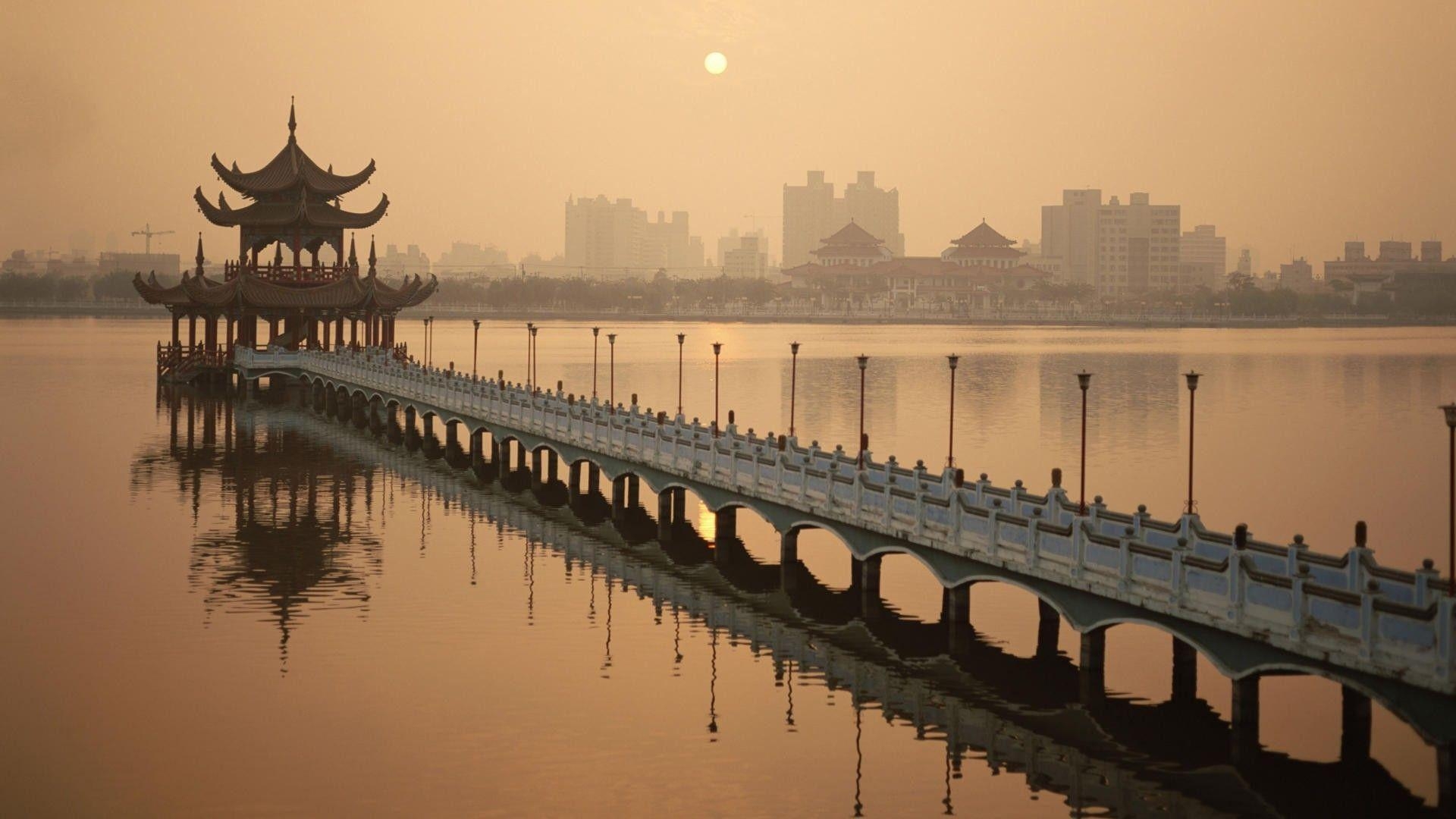 水上ガゼボ, 台湾, 壁紙, 画像