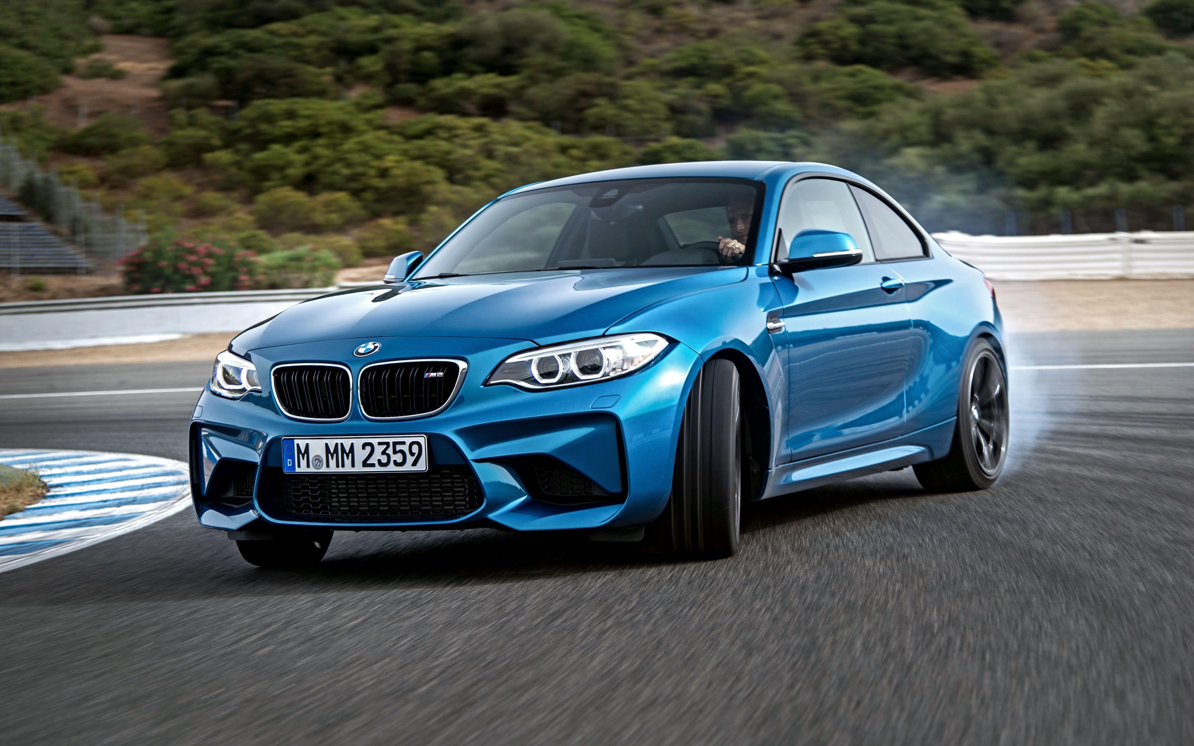 BMW M2 F87, ブルー, ドリフト, HD背景