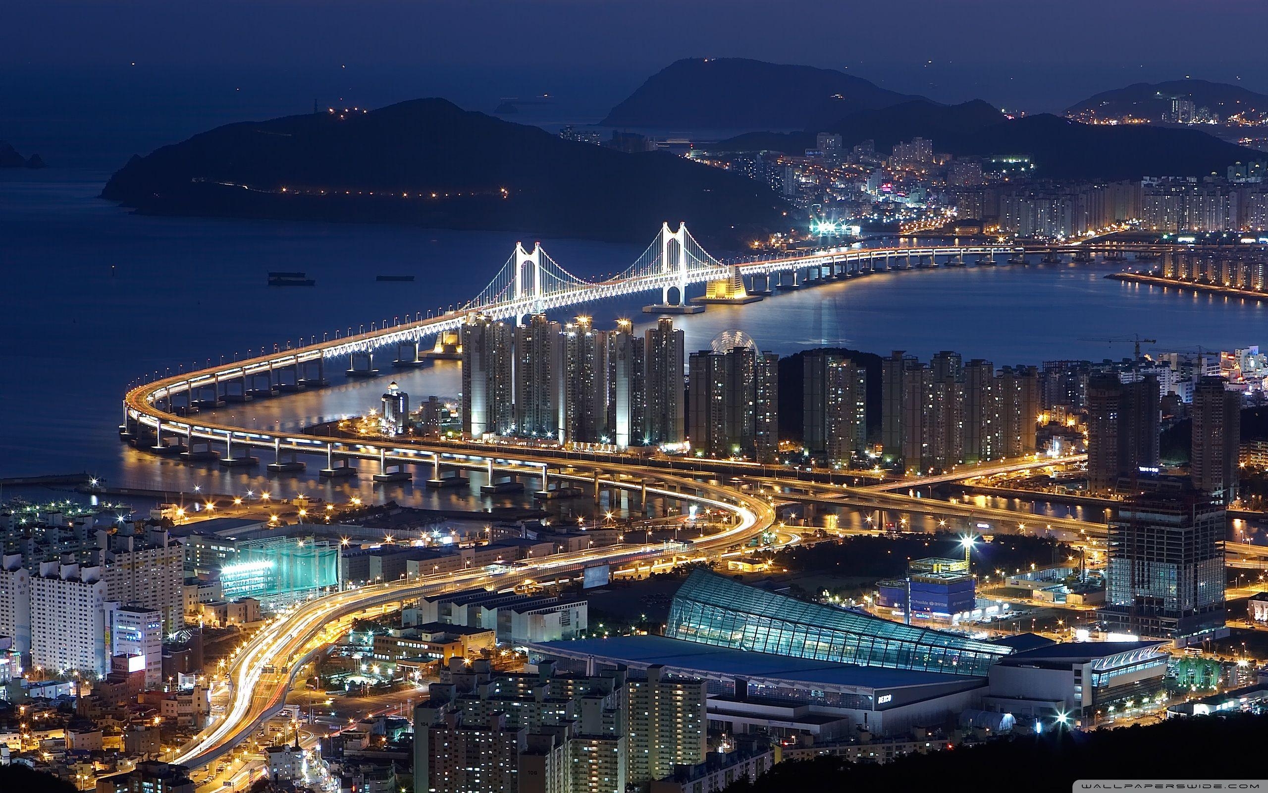 釜山, 広安大橋, 南韓国, 4Kデスクトップ