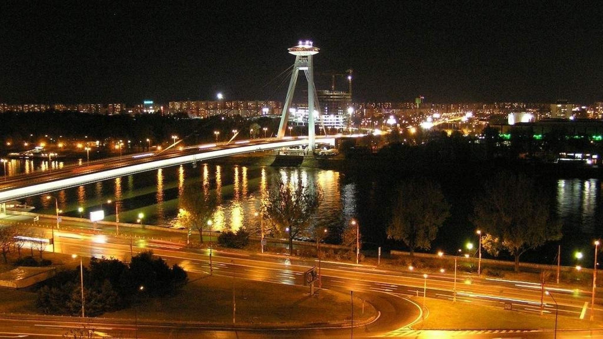 夜景, 都市景観, 橋, ブラチスラバ